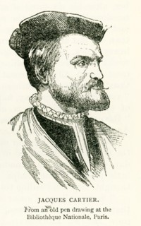 This illustration of Jacques Cartier dates to 1912. It is based on an old pen drawing that is house