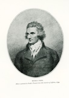 This illustration dates to 1912 and shows Mungo Park. The caption reads: Mungo Park After a
