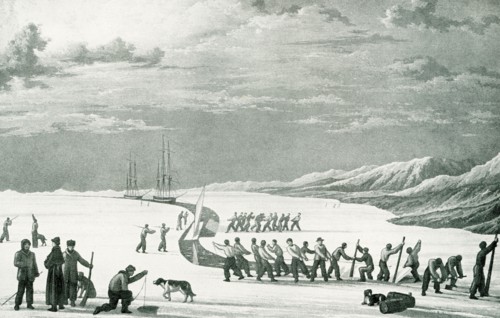 This illustration dates to 1912 and the caption reads: The Search for a North-west Passage: the