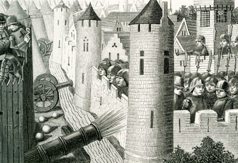 This illustration is from a book printed in France and dates to the 15th century. The caption