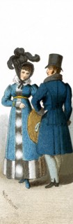 Pictured here are a German lady and gentleman in 1814. The illustration dates to 1882.