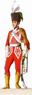 The figures represented here are, from left to right: Prussian 1846: The line, Body Guard,
