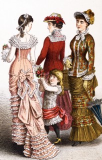 The figures pictured here, represent German fashions during the years 1834 to 1881. The