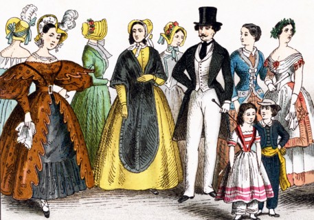 The figures pictured here, represent German fashions during the years 1834 to 1881. The