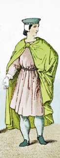 The figure in the illustration represents a French nobleman around A.D. 1200. The illustration