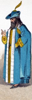 The Italian pictured here dates to A.D. 1300 and is a magistrate. The illustration dates to 1882.