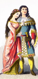 This illustration, which dates to 1882, shows Germans in period dress from A.D. 1300-1350. They are