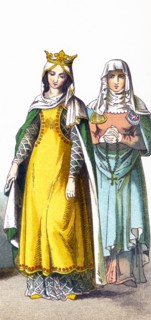 This illustration, which dates to 1882, shows Germans in period dress from A.D. 1300-1350. They