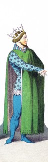 The figure represents a French prince around A.D. 1300. The illustration dates to 1882. .