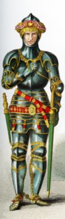 The figure pictured here represents and English knight in 1450 in the court of Henry VI. The