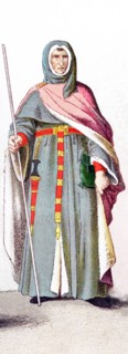 The figure pictured here represents an English member of a court martial in the court of Henry VI.