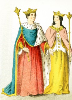 The figures pictured here represent the English king Henry VI in 1445 and Margaret (his consort).