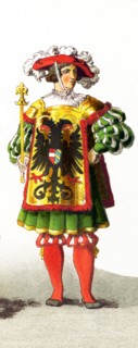 The figure represented here is a German Imperial herald between 1500 and 1550. This illustration