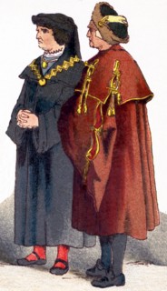 The figures represented here are two German citizens of rank in court costume between 1500 and 1550