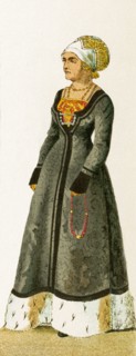 The women represented here are Germans who date to 1500-1550. The illustration dates to 1882. .