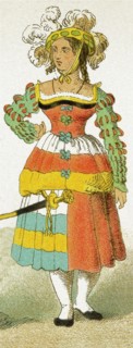 The woman represented here is German and dates to 1500-1550. The illustration dates to 1882.