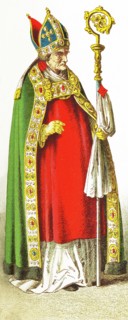 The figure represented here is a German bishop between 1500 and 1550. The illustration dates to