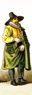 The figure represented here is a French soldsier between 1550 and 1600. The illustration dates to