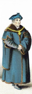 The figure pictured here represents Chancellor Sir Thomas More in 1535. More was an English lawyer,