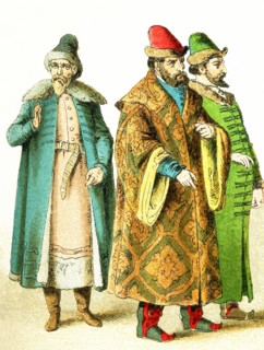 The Slavonic figures pictured here date to 1500. They represent, from left to right: a Russian