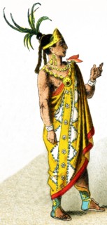 The figure pictured in this illustration shows a Mexican king around A.D. 1500. The illustration