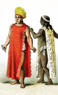 The figures pictured in this illustration show two Mexican priests around A.D. 1500. From left to