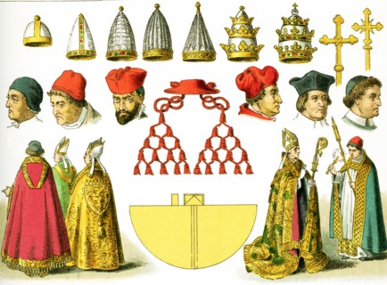 The images here all feature ecclesiastical Costume, from the 11th century through the 19th century.