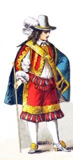 The figure represented here is a German man of rank around 1650. The illustration dates to 1882.