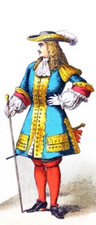 The figure represented here is a German man of rank (1690-1700). The illustration dates to 1882.
