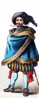 The figure represented here is a German man of rank in the 1600s. The illustration dates to 1882.