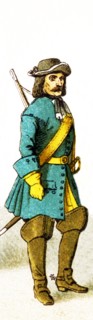 The figure shown here represents a Brandenburg Dragoon (1688). The clothes, attire, and names all