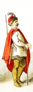 The figure shown here represents a Polish man in the 1600s. The illustration dates to 1882.