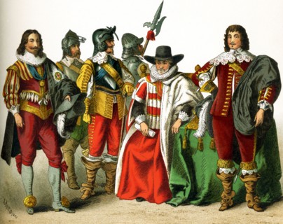 The figures represented here are all English people from the 1600s. They are, from left to right: