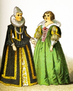 The figures here represent Marie de Medici, queen of France from 1600-1610.This illustration dates