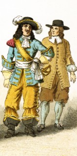 The Figure represented here are a French soldier and a French peasant living in the 17th century,