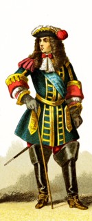 The figure represented here is the French king Louis XIV in 1680. The illustration dates to 1882.