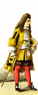 The figure represented here is the French king Louis XIV around 1680. The illustration dates to