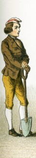 The figure picture here is a German peasant in 1700. TThis illustration dates to 1882.