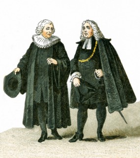 The figures picture here are Germans in 1700. They are, from left to right: a Protestant clergyman