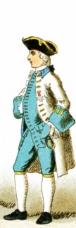 The figure represented here is a French officer from 1700 to 1750 A.D. The illustration dates to