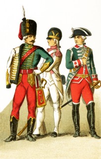 The figures pictured here represent military figures in Europe from around 1700. They are, from