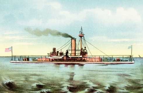 This illustration shows the United States Monitor Miantonomoh. The Miantonomoh class were a series