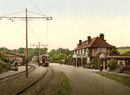 Groudle Glen Hotel and tram station.