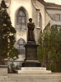 Monument to Ulrich Zwingli in Zurich.