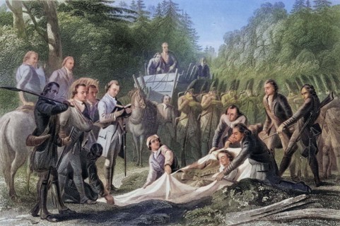 Begrabnis von General Edward Braddock 1755 in der Nahe von Great Meadows.