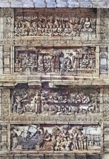 Relief of the temple of Borobudur.