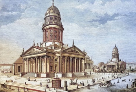 The Gendarmenmarkt with cathedral in Berlin.
