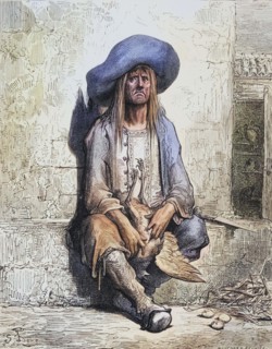 Kupferstich zur Illustration von Die Henne mit den goldenen Eiern von Gustave Dore.