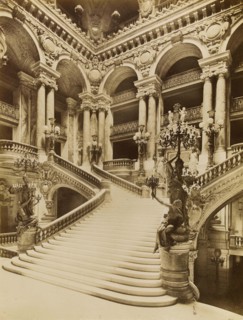 The Grand Staircase of the Opera, 9th arrondissement, 1880, Paris, France, Historic, digitally