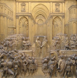 Solomon Meets the Queen of Saaba, Saba, Relief on the Paradise Door of the Florentine Baptistery,